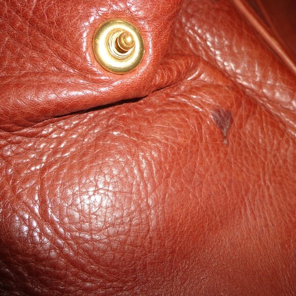 NWOT Leather Handbag Brown Removable Strap Carrying Handle Flap Top Push-Snap - Picture 7 of 14